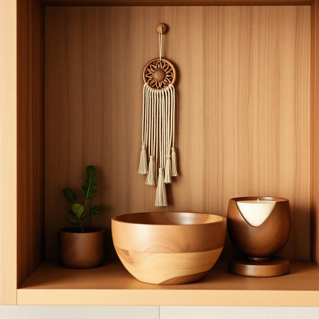 Easy wood working ideas for home decor on a wooden shelf vignette