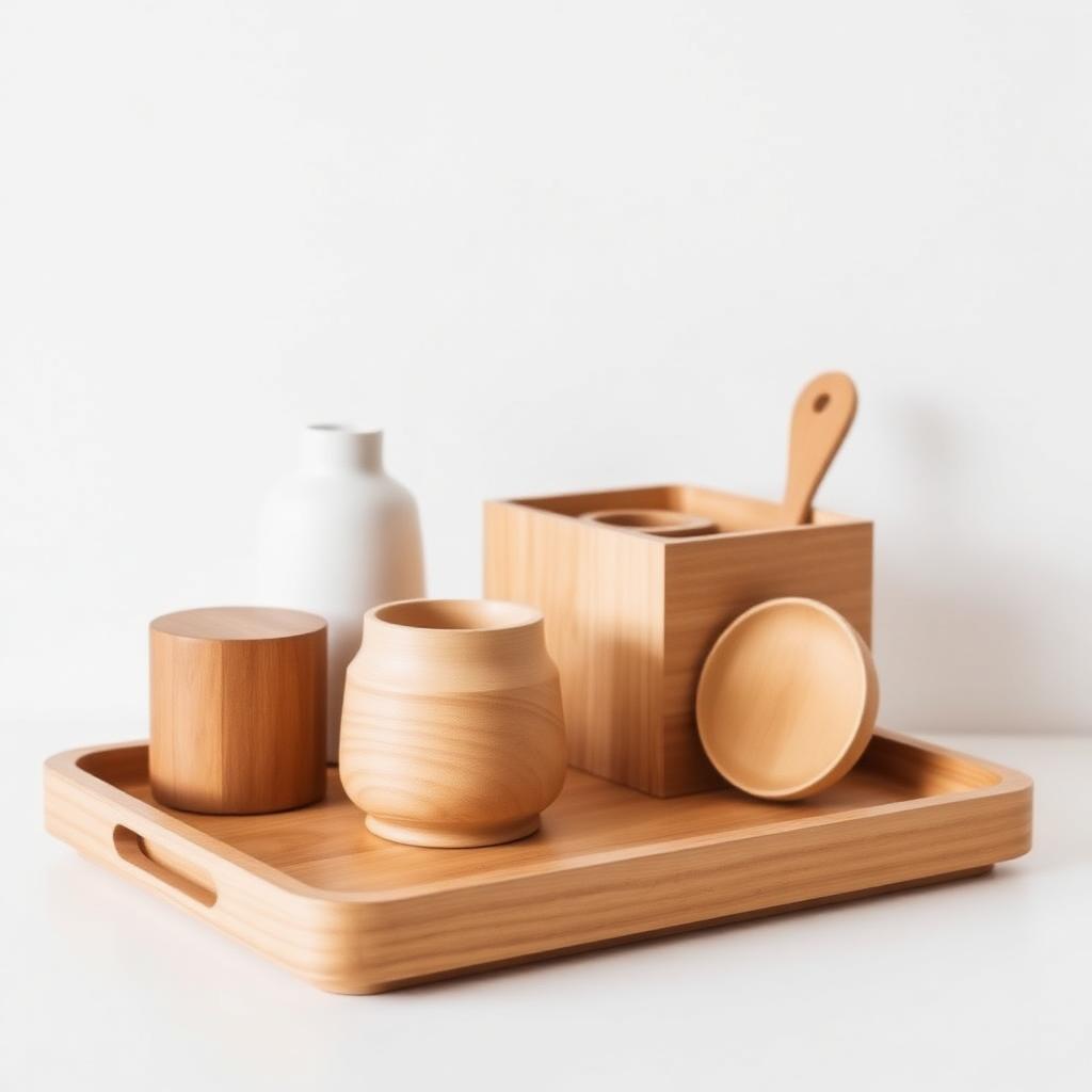 Minimalist wood projects DIY guide tray and tray accessories